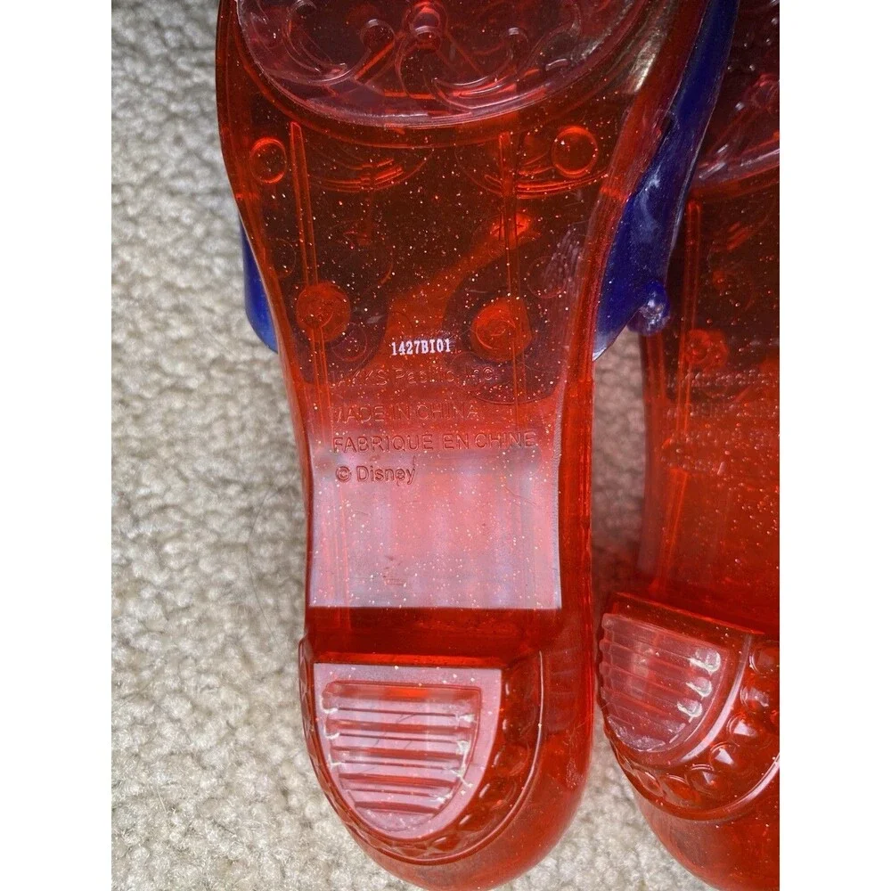 Disney Princess Snow White Dress Up Shoes Jakks Pacific Blue Red Glitter - Picture 7 of 7